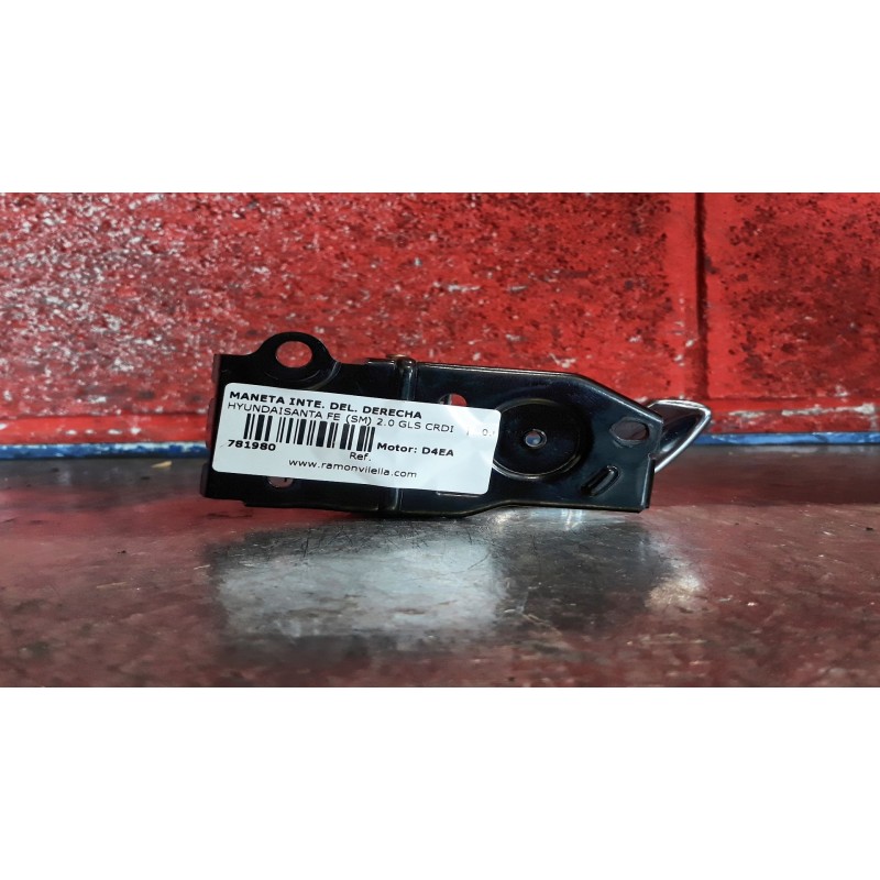 Recambio de maneta inte. delantero derecha para hyundai santa fe (sm) 2.0 gls crdi | 0.01 - ... 2.0 gls crdi | 0.01 - ... refere