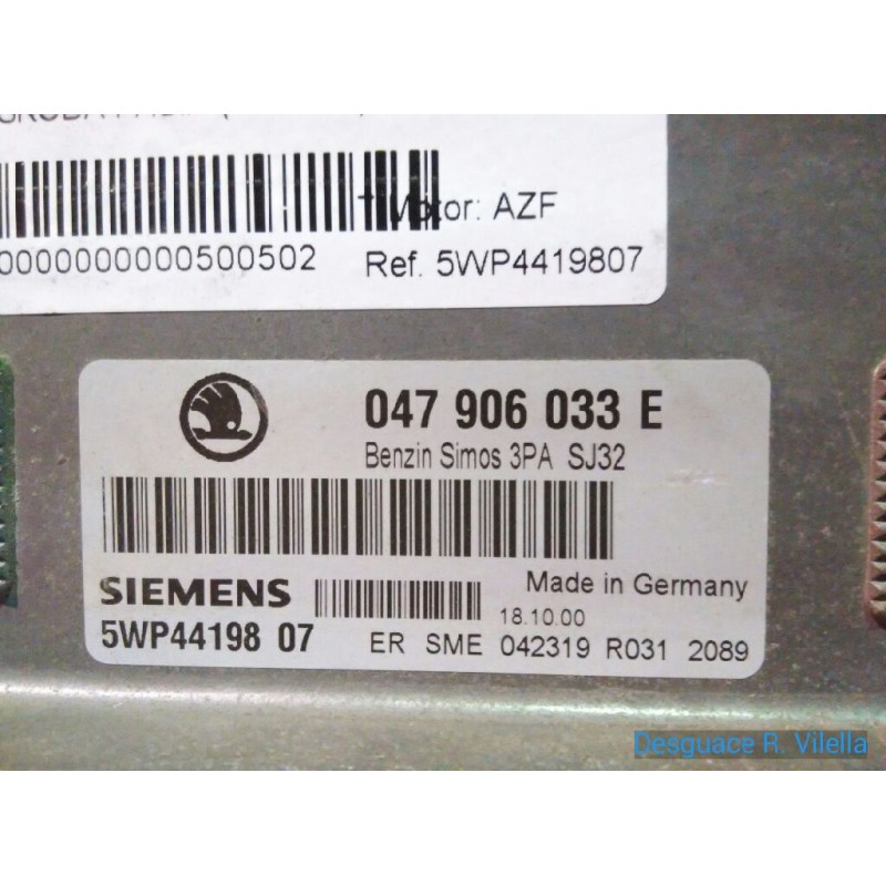 Recambio de centralita motor uce para skoda fabia (6y2/6y3) classic | 01.00 - 12.04 classic | 01.00 - 12.04 referencia OEM IAM 5