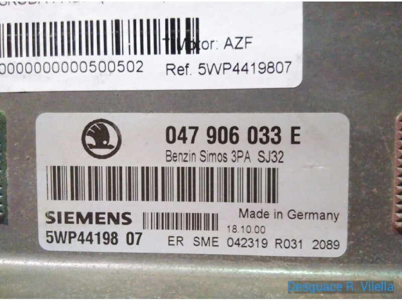 Recambio de centralita motor uce para skoda fabia (6y2/6y3) classic | 01.00 - 12.04 classic | 01.00 - 12.04 referencia OEM IAM 5