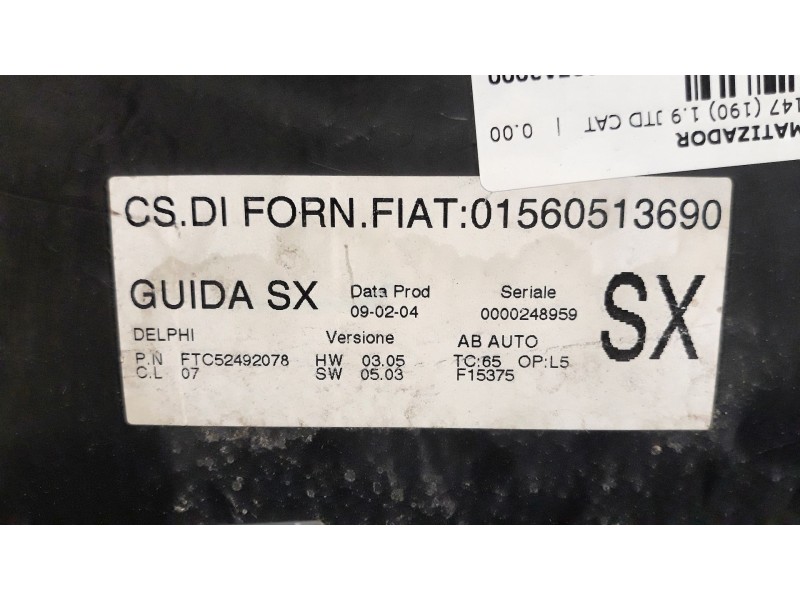 Recambio de mando climatizador para alfa romeo 147 (190) 1.9 jtd cat | 0.00 - ... 1.9 jtd cat | 0.00 - ... referencia OEM IAM 01