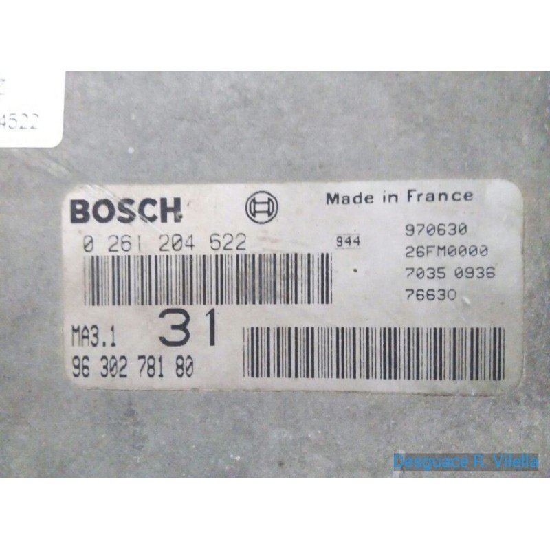 Recambio de centralita motor uce para citroen saxo 1.1 monaco | 07.96 - 12.99 1.1 monaco | 07.96 - 12.99 referencia OEM IAM 0261