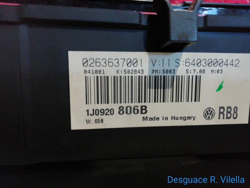 Recambio de cuadro instrumentos para volkswagen golf iv berlina (1j1) básico | 05.99 - ... referencia OEM IAM 1J0920806B 6403000