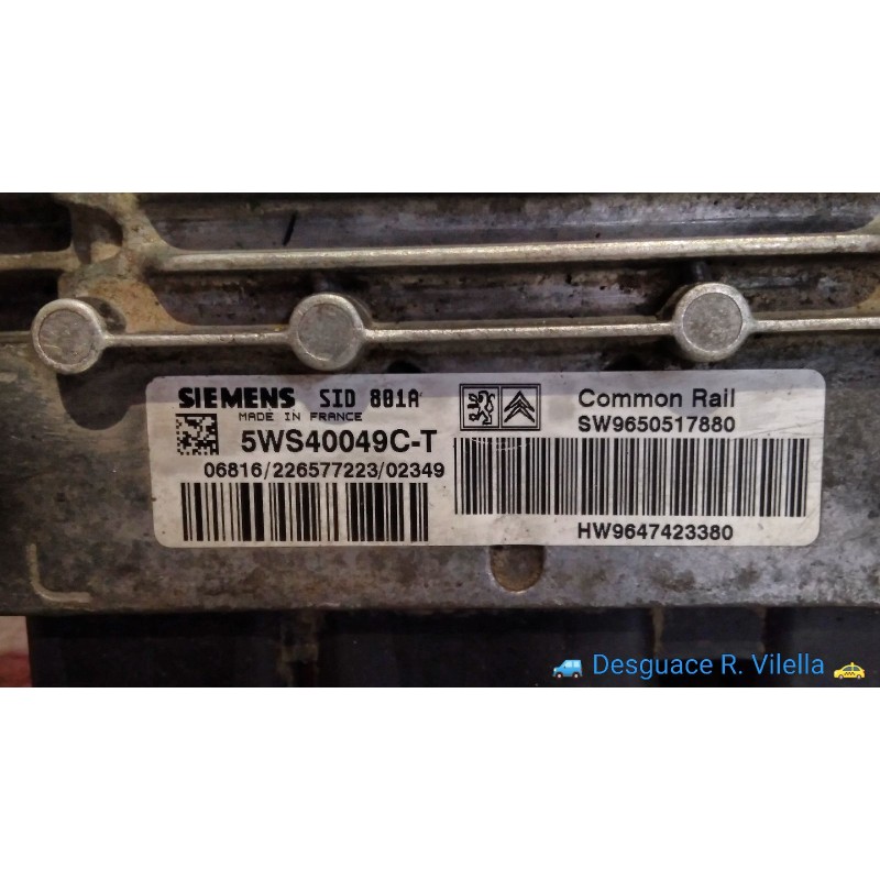 Recambio de centralita motor uce para citroen berlingo 2.0 hdi 600 furg. | 10.02 - 12.07 referencia OEM IAM 5WS40049CT 965051788