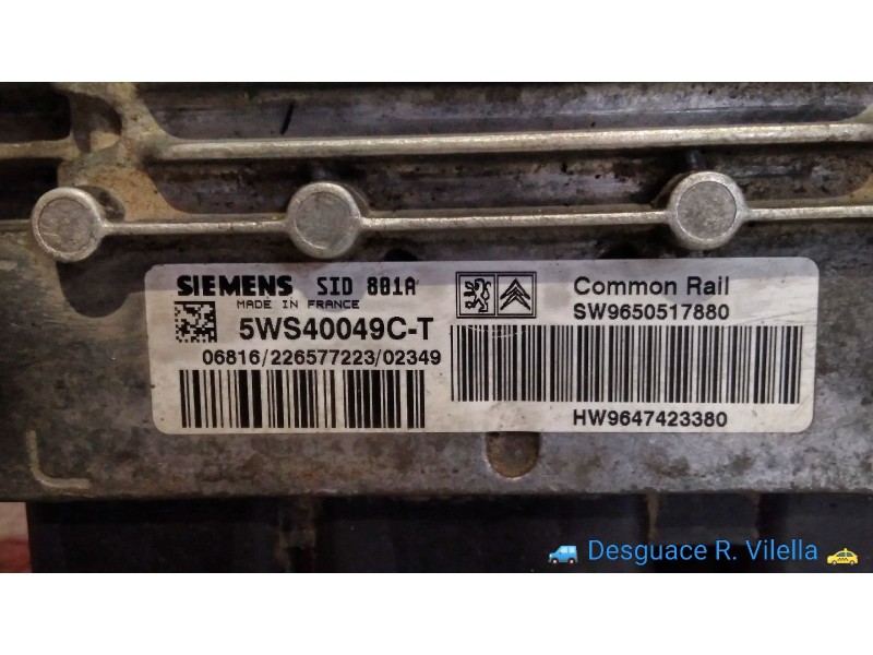 Recambio de centralita motor uce para citroen berlingo 2.0 hdi 600 furg. | 10.02 - 12.07 referencia OEM IAM 5WS40049CT 965051788