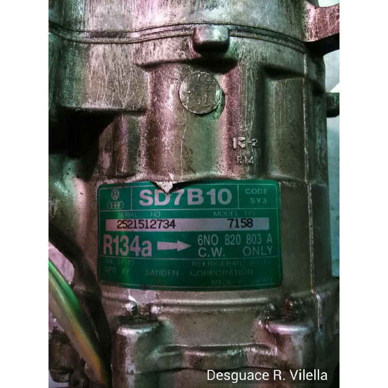 Recambio de compresor aire acondicio. para seat arosa (6h1) 1.4 | 0.97 - 0.01 1.4 | 0.97 - 0.01 referencia OEM IAM 7158 6NO82080