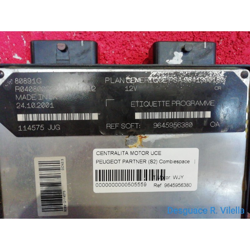 Recambio de centralita motor uce para peugeot partner (s2) combiespace | 11.02 - 12.08 combiespace | 11.02 - 12.08 referencia OE