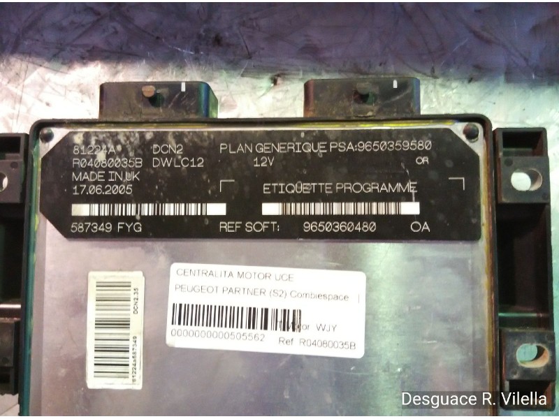 Recambio de centralita motor uce para peugeot partner (s2) combiespace | 11.02 - 12.08 combiespace | 11.02 - 12.08 referencia OE