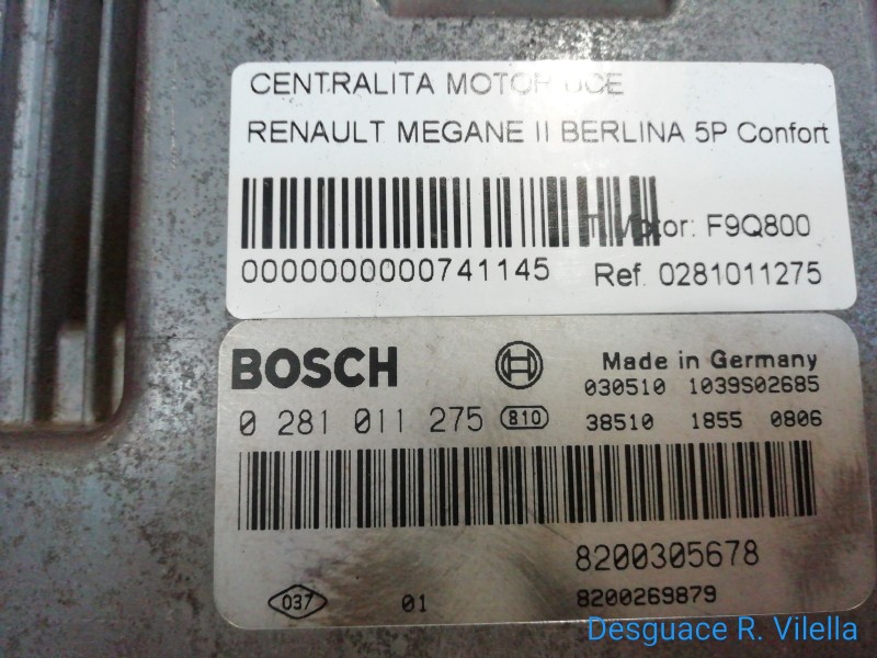 Recambio de centralita motor uce para renault megane ii berlina 5p confort authentique | 07.02 - 12.05 confort authentique | 07.