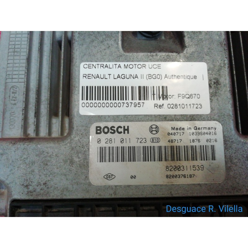 Recambio de centralita motor uce para renault laguna ii (bg0) authentique | 0.01 - ... authentique | 0.01 - ... referencia OEM I