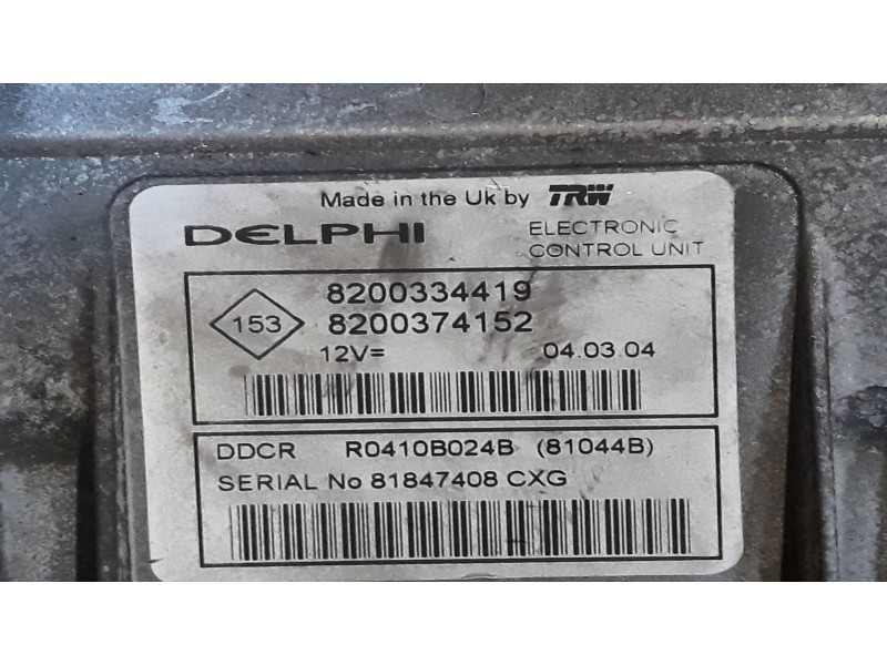 Recambio de centralita motor uce para renault scenic ii 1.9 dci diesel | 0.03 - 0.09 1.9 dci diesel | 0.03 - 0.09 referencia OEM