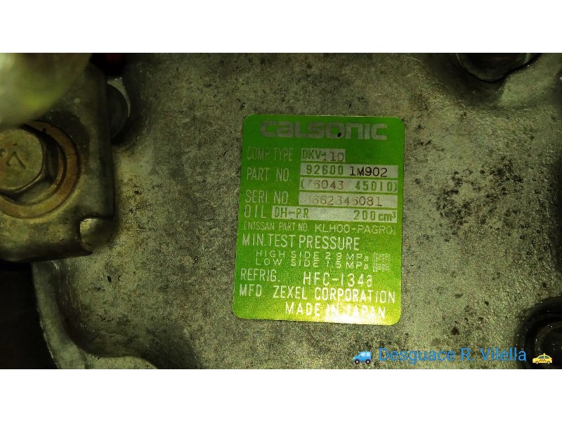 Recambio de compresor aire acondicio. para nissan almera (n15) competence (1998) | 04.98 - ... competence (1998) | 04.98 - ... r