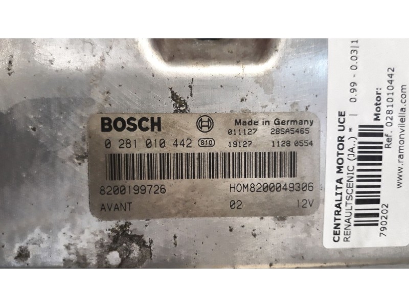 Recambio de centralita motor uce para renault scenic (ja..)  | 0.99 - 0.03  | 0.99 - 0.03 referencia OEM IAM 0281010442 82000493 Recambio de centralita motor uce para renault scenic (ja..)  | 0.99 - 0.03  | 0.99 - 0.03 referencia OEM IAM 0281010442 82000493
