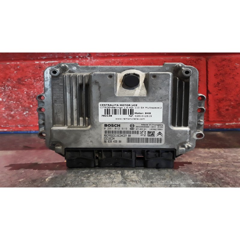 Recambio de centralita motor uce para citroen berlingo 1.6 hdi 110 sx multispace referencia OEM IAM 0281012619 9663943980 EDC16C