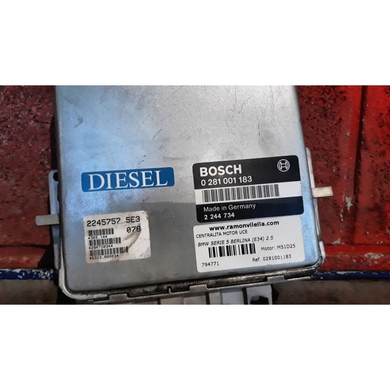 Recambio de centralita motor uce para bmw serie 5 berlina (e34) 2.5 turbodiesel cat | 0.88 - ... 2.5 turbodiesel cat | 0.88 - ..