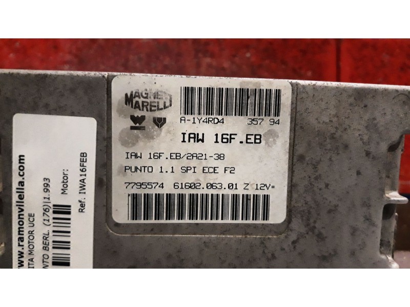 Recambio de centralita motor uce para fiat punto berl. (176) 55 s referencia OEM IAM IWA16FEB 7795574 