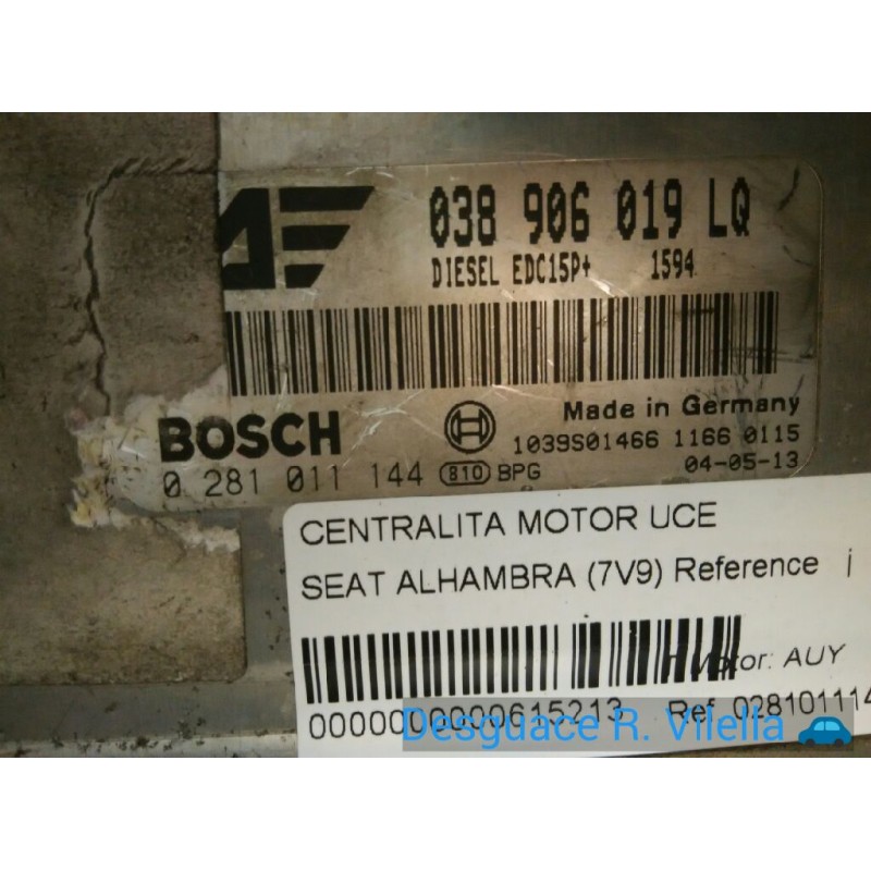 Recambio de centralita motor uce para seat alhambra (7v9) reference | 04.04 - 12.07 reference | 04.04 - 12.07 referencia OEM IAM