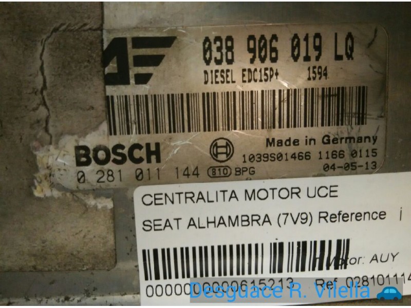 Recambio de centralita motor uce para seat alhambra (7v9) reference | 04.04 - 12.07 reference | 04.04 - 12.07 referencia OEM IAM