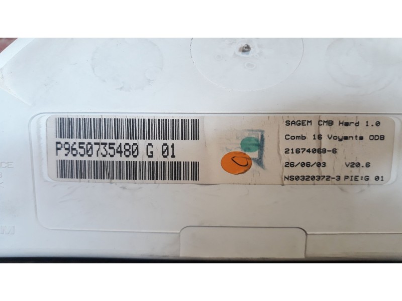 Recambio de cuadro instrumentos para citroen c3  | 0.02 - ...  | 0.02 - ... referencia OEM IAM P9650735480G  