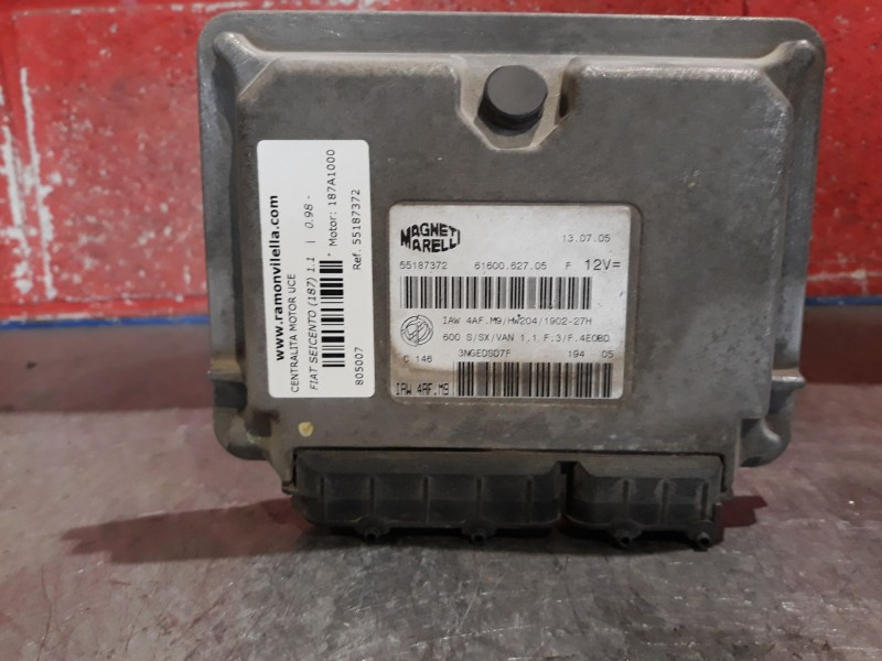 Recambio de centralita motor uce para fiat seicento (187) 1.1 | 0.98 - ... 1.1 | 0.98 - ... referencia OEM IAM 55187372 IAW4AFM9