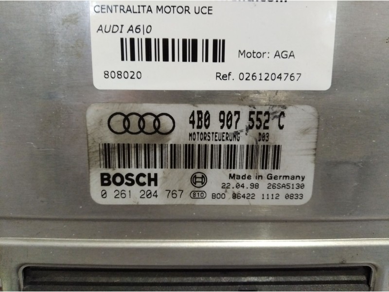 Recambio de centralita motor uce para audi a6 referencia OEM IAM 0261204767 4B0907552C  Recambio de centralita motor uce para audi a6 referencia OEM IAM 0261204767 4B0907552C