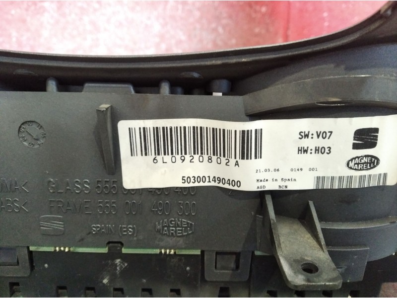 Recambio de cuadro instrumentos para seat ibiza (6l1) referencia OEM IAM 6L0920802A   Recambio de cuadro instrumentos para seat ibiza (6l1) referencia OEM IAM 6L0920802A