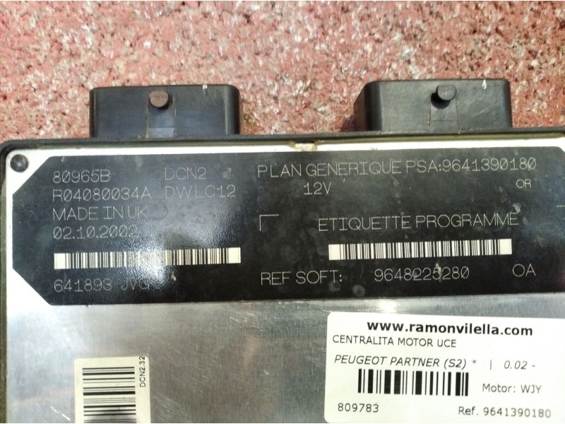 Recambio de centralita motor uce para peugeot partner (s2)  | 0.02 - 0.08  | 0.02 - 0.08 referencia OEM IAM 9641390180 964822528