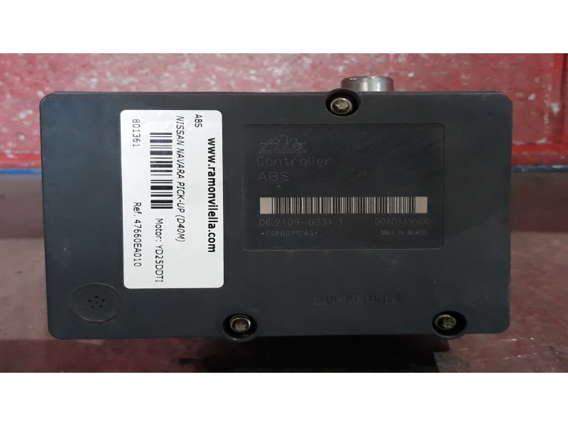 Recambio de abs para nissan navara pick-up (d40m) (05.2005)  | ... (05.2005)  | ... referencia OEM IAM 47660EA010 06210903313  Recambio de abs para nissan navara pick-up (d40m) (05.2005)  | ... (05.2005)  | ... referencia OEM IAM 47660EA010 06210903313