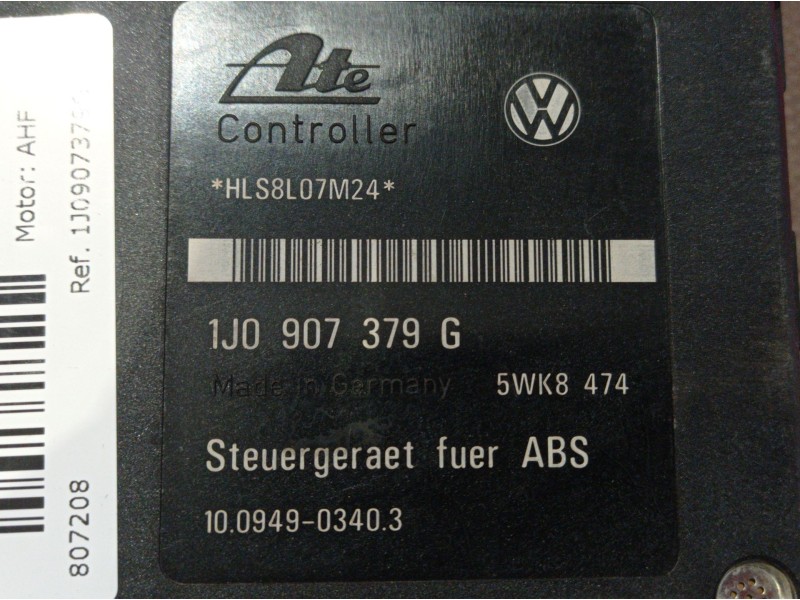 Recambio de abs para volkswagen golf iv berlina (1j1) 1.9 tdi referencia OEM IAM 1J0907379G 5WK8474 