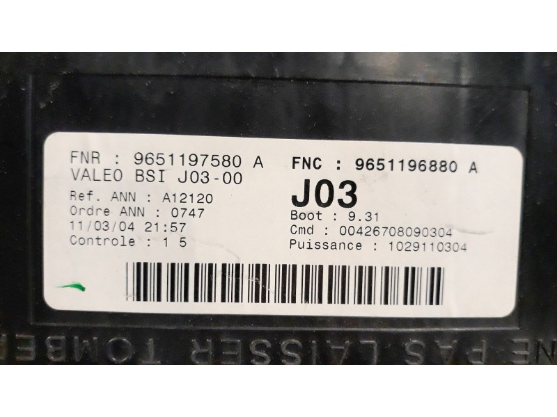 Recambio de centralita bsi para peugeot 307 break / sw (s1) 2.0 hdi fap cat | 0.02 - ... 2.0 hdi fap cat | 0.02 - ... referencia