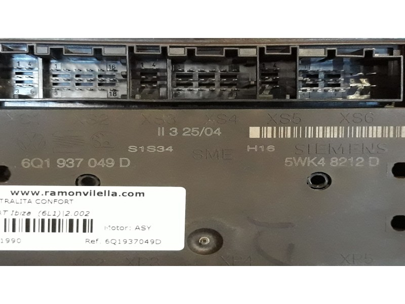 Recambio de centralita confort para seat ibiza (6l1) 1.9 sdi referencia OEM IAM 6Q1937049D 5WK48213D 