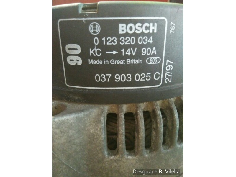 Recambio de alternador para audi a3 (8l) 1.6 | 0.96 - ... 1.6 | 0.96 - ... referencia OEM IAM 0123320034  