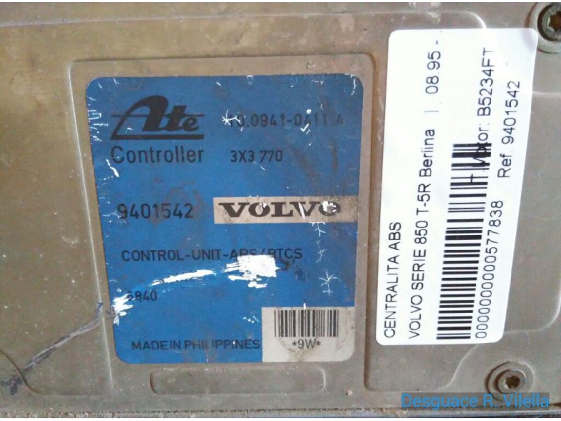 Recambio de centralita abs para volvo serie 850 t-5r berlina | 08.95 - ... t-5r berlina | 08.95 - ... referencia OEM IAM 9401542