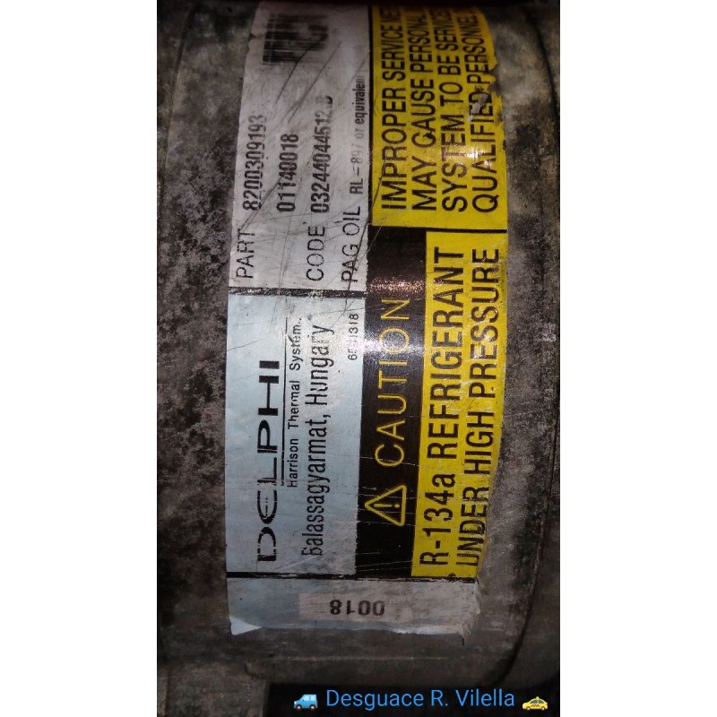 Recambio de compresor aire acondicio. para renault scenic ii 1.9 dci diesel | 0.03 - 0.09 1.9 dci diesel | 0.03 - 0.09 referenci