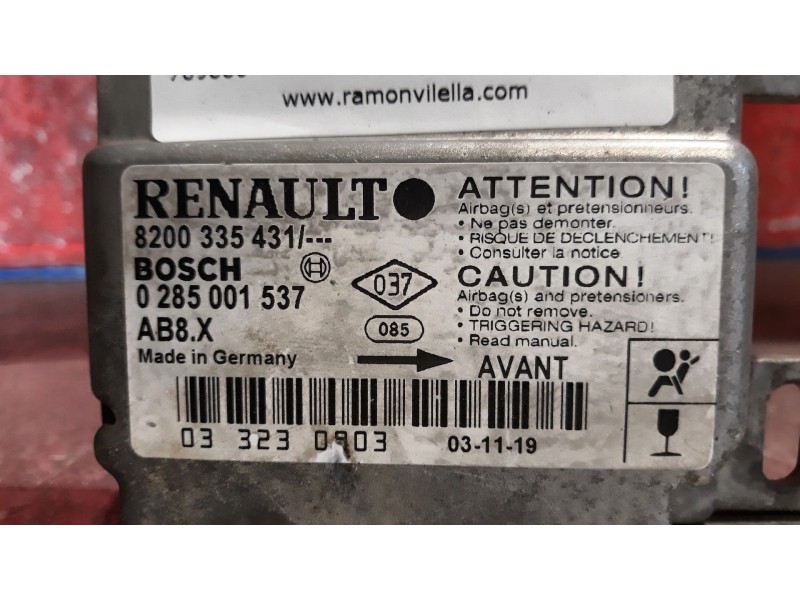 Recambio de centralita airbag para renault clio ii fase ii (b/cb0) 1.5 dci diesel | 0.01 - ... 1.5 dci diesel | 0.01 - ... refer