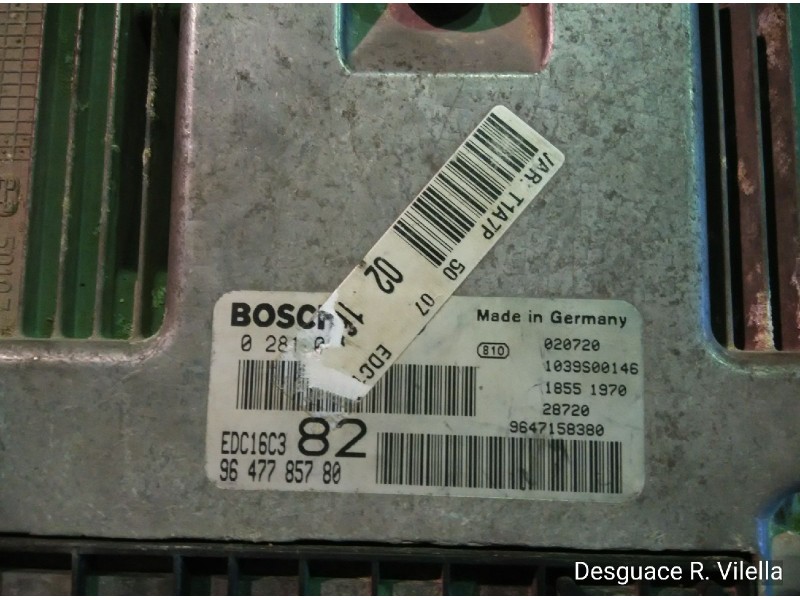 Recambio de centralita motor uce para peugeot 206 berlina xs | 06.98 - 12.07 xs | 06.98 - 12.07 referencia OEM IAM 0281010707 96