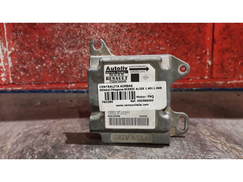 Recambio de centralita airbag para renault megane scenic alize 1.9d referencia OEM IAM 550569000 7700418434D 