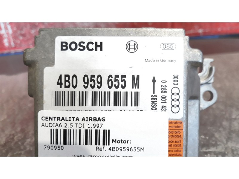 Recambio de centralita airbag para audi a6 2.5 tdi referencia OEM IAM 4B0959655M 0285001432  Recambio de centralita airbag para audi a6 2.5 tdi referencia OEM IAM 4B0959655M 0285001432
