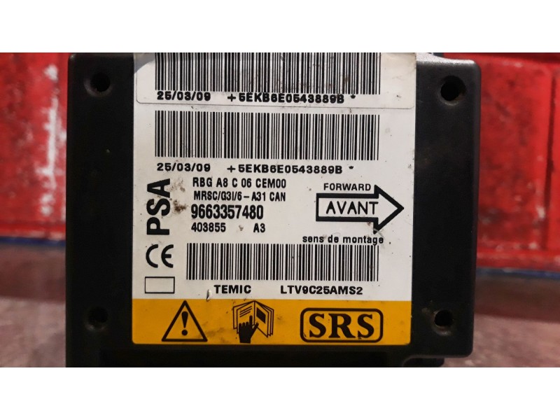 Recambio de centralita airbag para citroen c3 hdi 70 furio | 04.02 - 12.09 hdi 70 furio | 04.02 - 12.09 referencia OEM IAM 96633