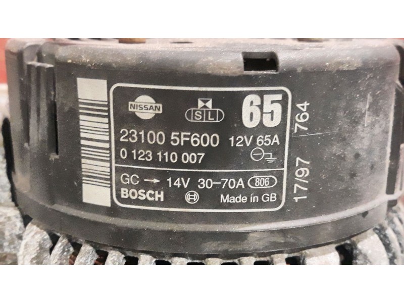 Recambio de alternador para nissan micra (k11)  | 0.92 - 0.98  | 0.92 - 0.98 referencia OEM IAM 0123110007 231005F600 
