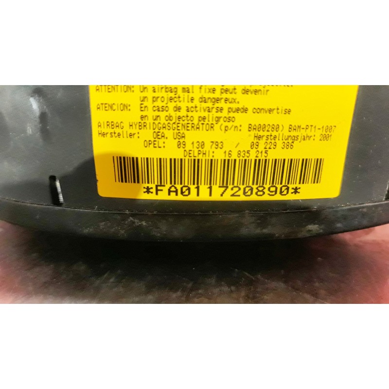 Recambio de airbag delantero izquierdo para opel corsa c 1.4 16v | 0.00 - ... 1.4 16v | 0.00 - ... referencia OEM IAM   