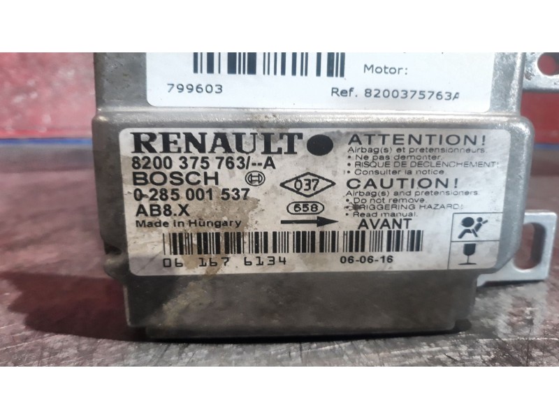 Recambio de centralita airbag para renault clio ii fase ii (b/cb0)  | 0.01 - ...  | 0.01 - ... referencia OEM IAM 8200375763A 02