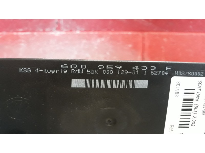 Recambio de centralita cierre para seat ibiza (6l1) 1.9 sdi referencia OEM IAM 6Q0959433E  