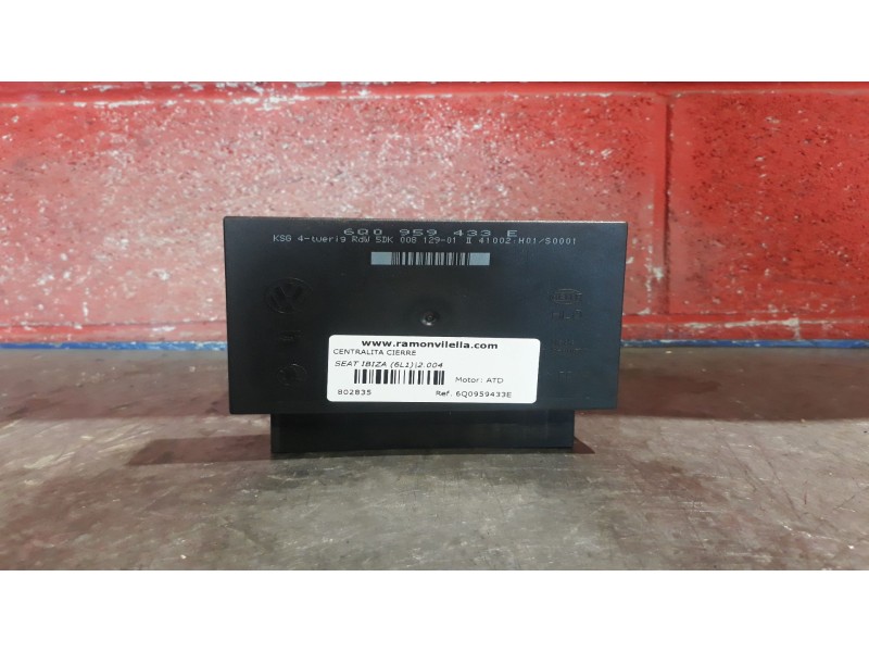 Recambio de centralita cierre para seat ibiza (6l1) cool referencia OEM IAM 6Q0959433E  