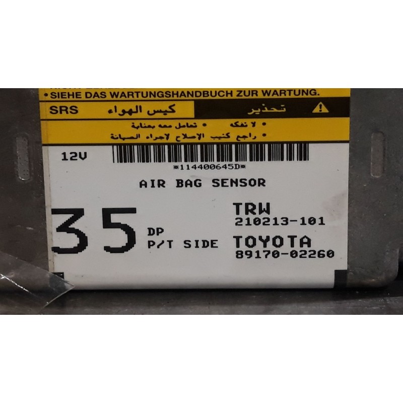 Recambio de centralita airbag para toyota corolla (e12)  | 0.02 - 0.07  | 0.02 - 0.07 referencia OEM IAM 8917002260  