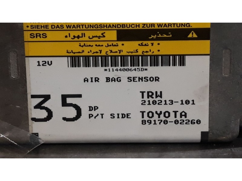 Recambio de centralita airbag para toyota corolla (e12)  | 0.02 - 0.07  | 0.02 - 0.07 referencia OEM IAM 8917002260  