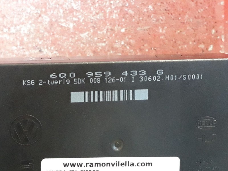 Recambio de centralita cierre para volkswagen polo (9n1) 1.4 16v | 0.01 - ... 1.4 16v | 0.01 - ... referencia OEM IAM 6Q0959433G