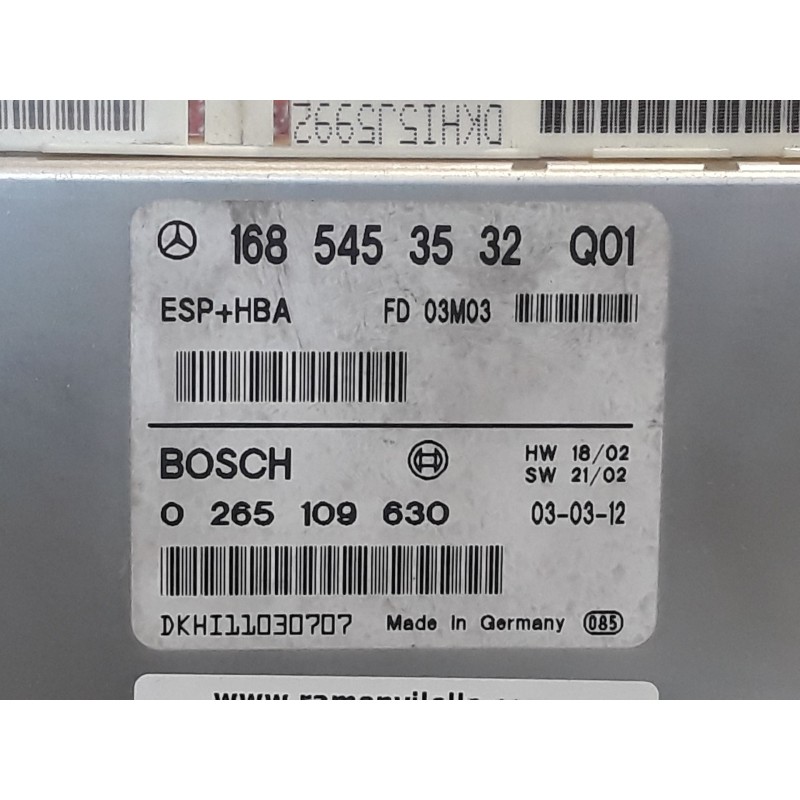 Recambio de centralita abs para mercedes clase a (w168) 1.7 cdi diesel cat | 0.97 - 0.04 1.7 cdi diesel cat | 0.97 - 0.04 refere