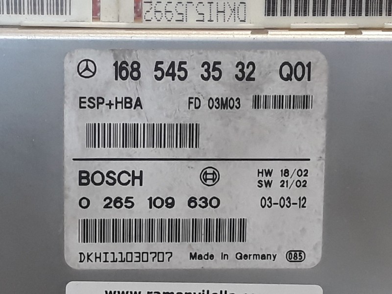 Recambio de centralita abs para mercedes clase a (w168) 1.7 cdi diesel cat | 0.97 - 0.04 1.7 cdi diesel cat | 0.97 - 0.04 refere