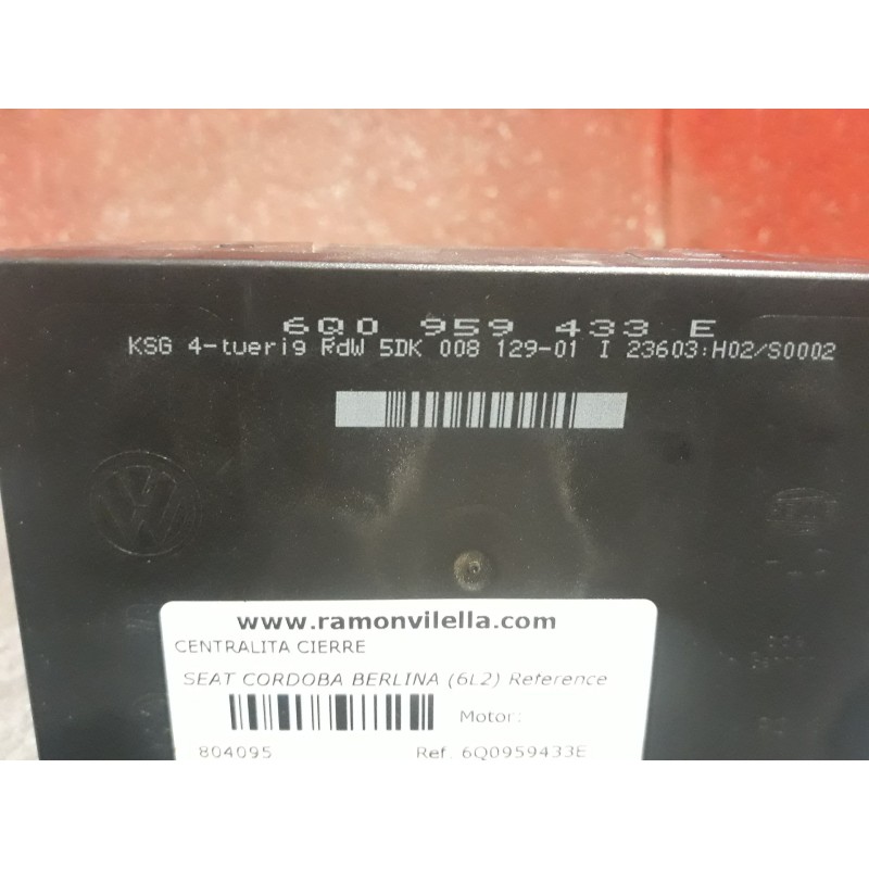 Recambio de centralita cierre para seat cordoba berlina (6l2) reference | 04.04 - 12.07 reference | 04.04 - 12.07 referencia OEM
