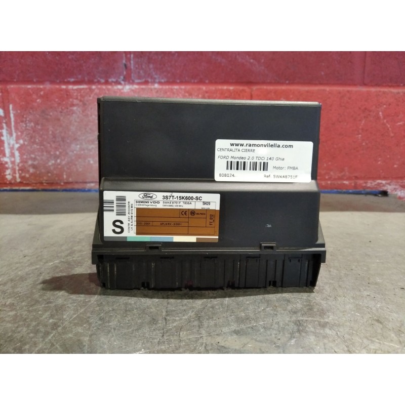 Recambio de centralita cierre para ford mondeo 2.0 tdci 140 ghia auto referencia OEM IAM 5WK48751F 3S7T15K600SC 